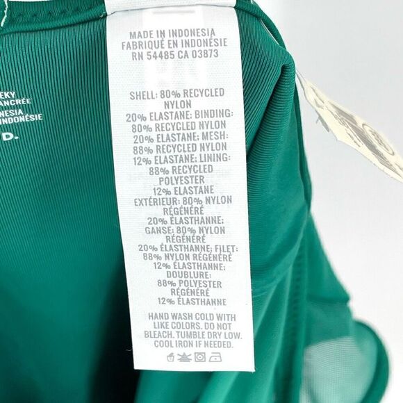 Aerie High Cut Cheeky Mesh Sides Bikini Bottom Women Medium Green New With‎ Tag - Picture 4 of 6